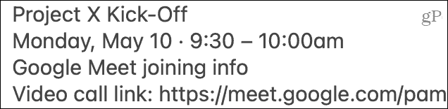Colar convite do Google Meet