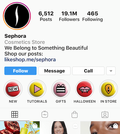 Instagram destaca álbuns no perfil HubSpot