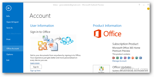 Office 2013 desconectado