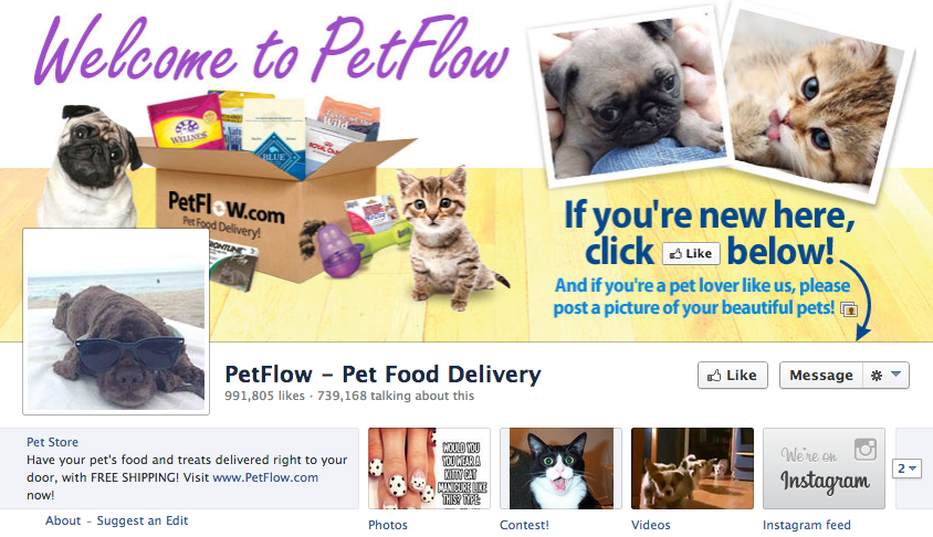 página do facebook petflow