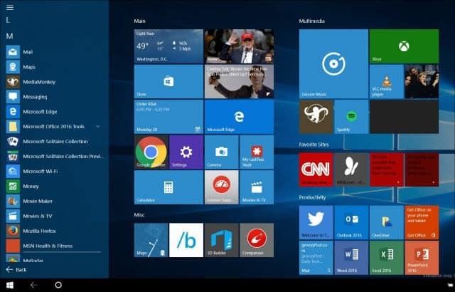 Modo Tablet Windows 10