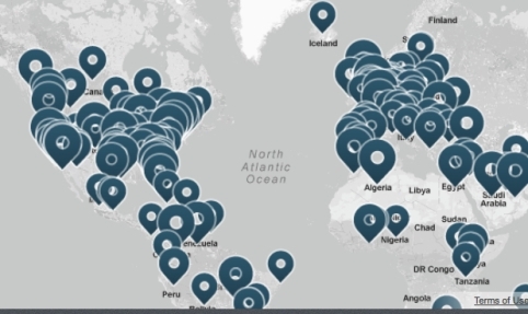 mapas de localização de contato