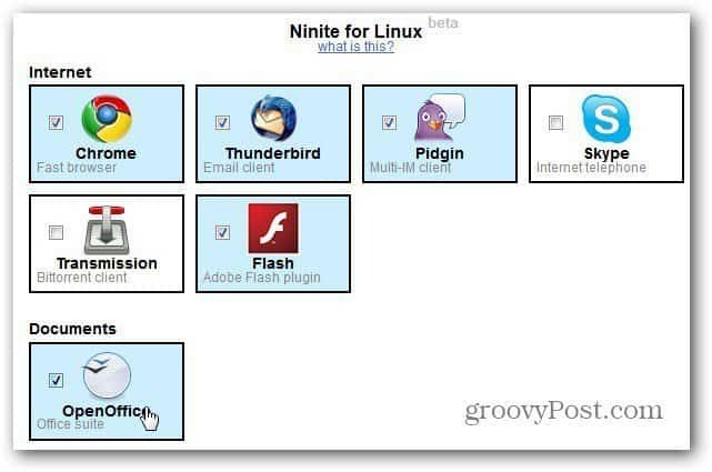 Site do Ninite para Linux