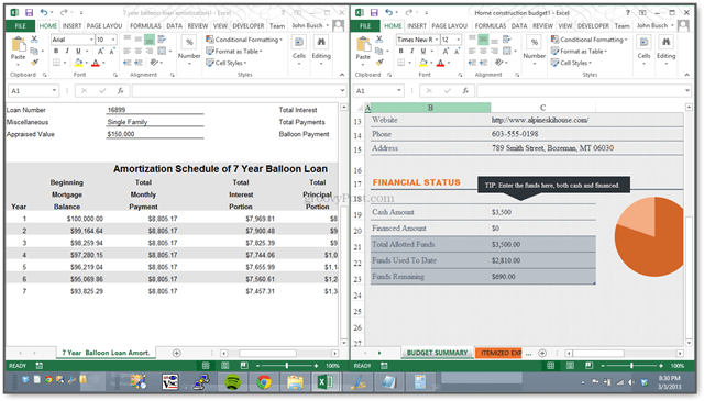Novo! O Excel 2013 permite exibir planilhas lado a lado em janelas separadas