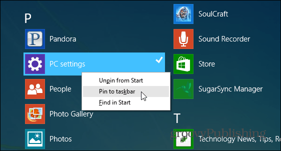 Dica do Windows 8.1: Fixar configurações do PC na barra de tarefas