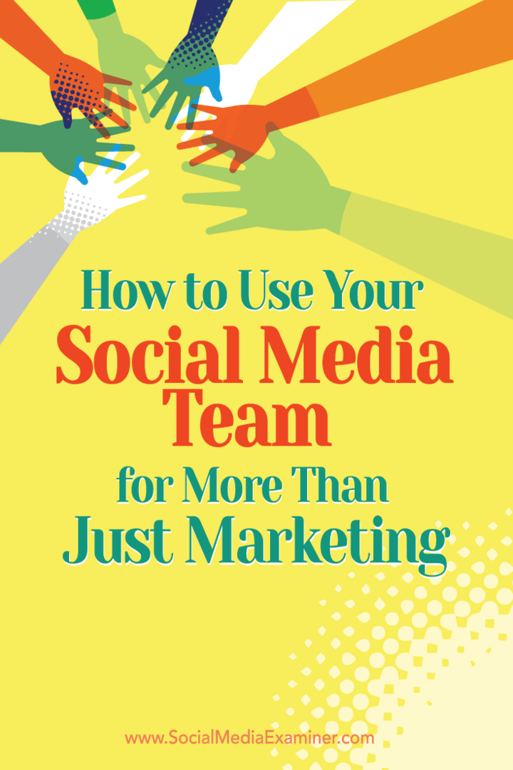 Como usar sua equipe de mídia social para mais do que apenas marketing: examinador de mídia social