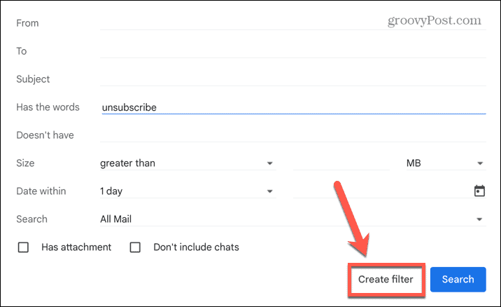 gmail criar filtro