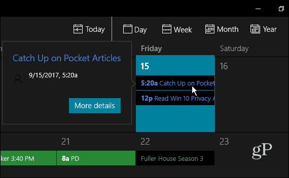 Calendar Cortana Reminder