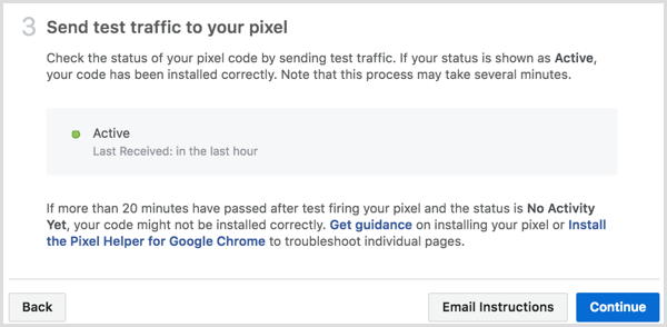 Instalação de pixel do Facebook