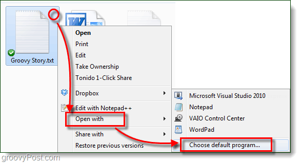 Windows 7 aberto com programa padrão