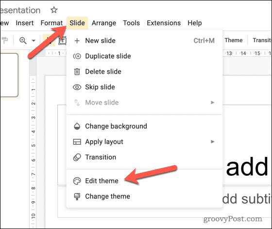 Edite o tema no Google Slides