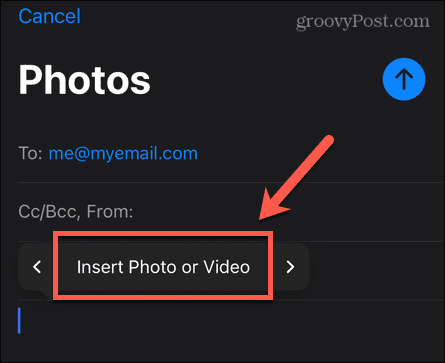 iphone inserir foto ou vídeo