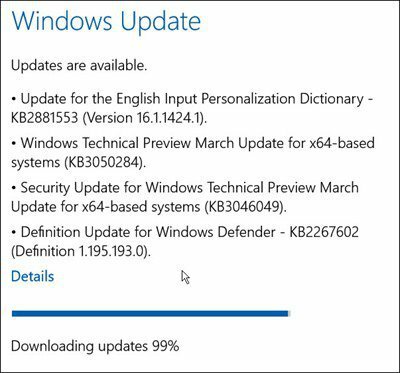 Atualizações do Windows 10