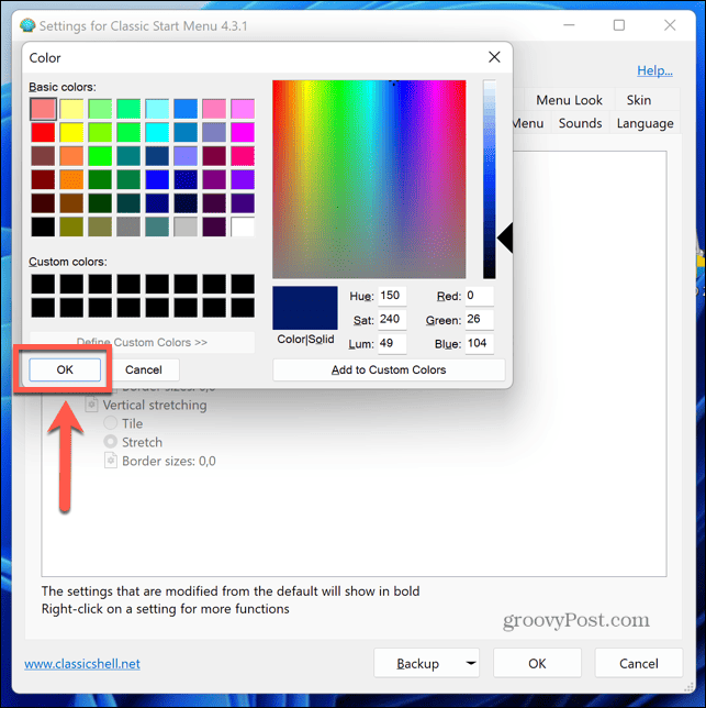 seletor de cores shell clássico do windows 11
