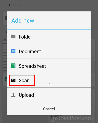 google drive scan nova verificação