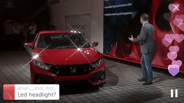 A Honda usou o Periscope para revelar seu protótipo Civic SI 2017.