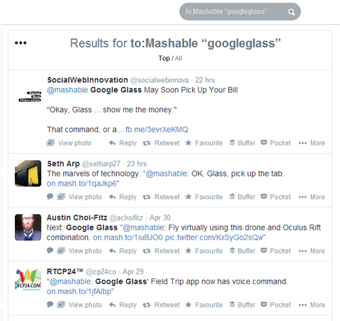 googleglass twitter search