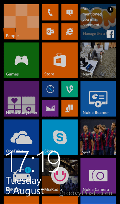 Bloqueio de captura de tela do Windows Phone 8.1 ativado