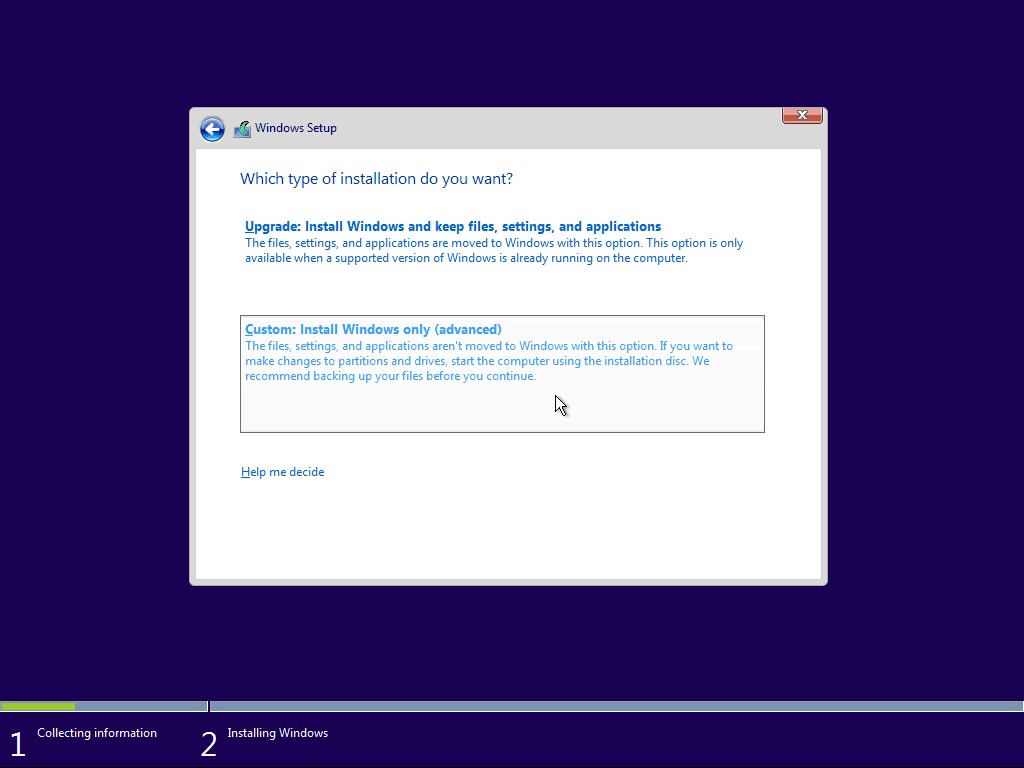 04 Instalação limpa do Windows 10 Cutom