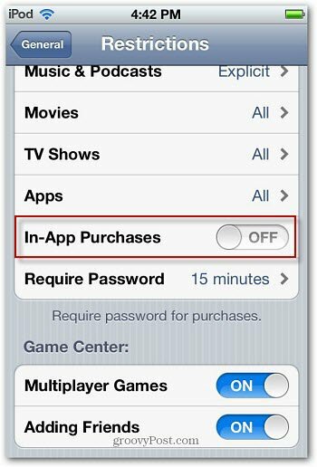 Como desativar compras no aplicativo no iPhone / iPod Touch