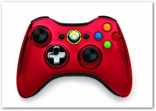 Controlador Xbox 360 cromado vermelho