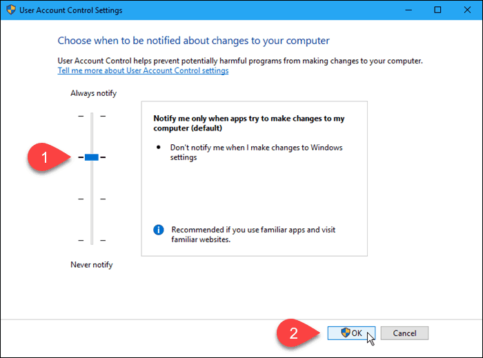 Como desativar ou modificar as configurações de controle de conta de usuário (UAC) no Windows