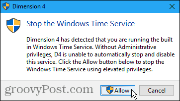 Interrompa o serviço de horário do Windows