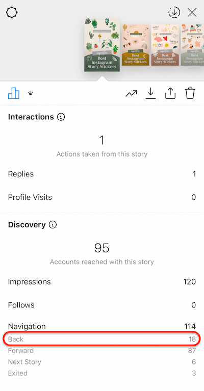 dados de histórias do instagram mostrando retoques em sua história