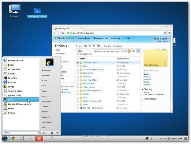 UI da Web do Linux SkyDrive