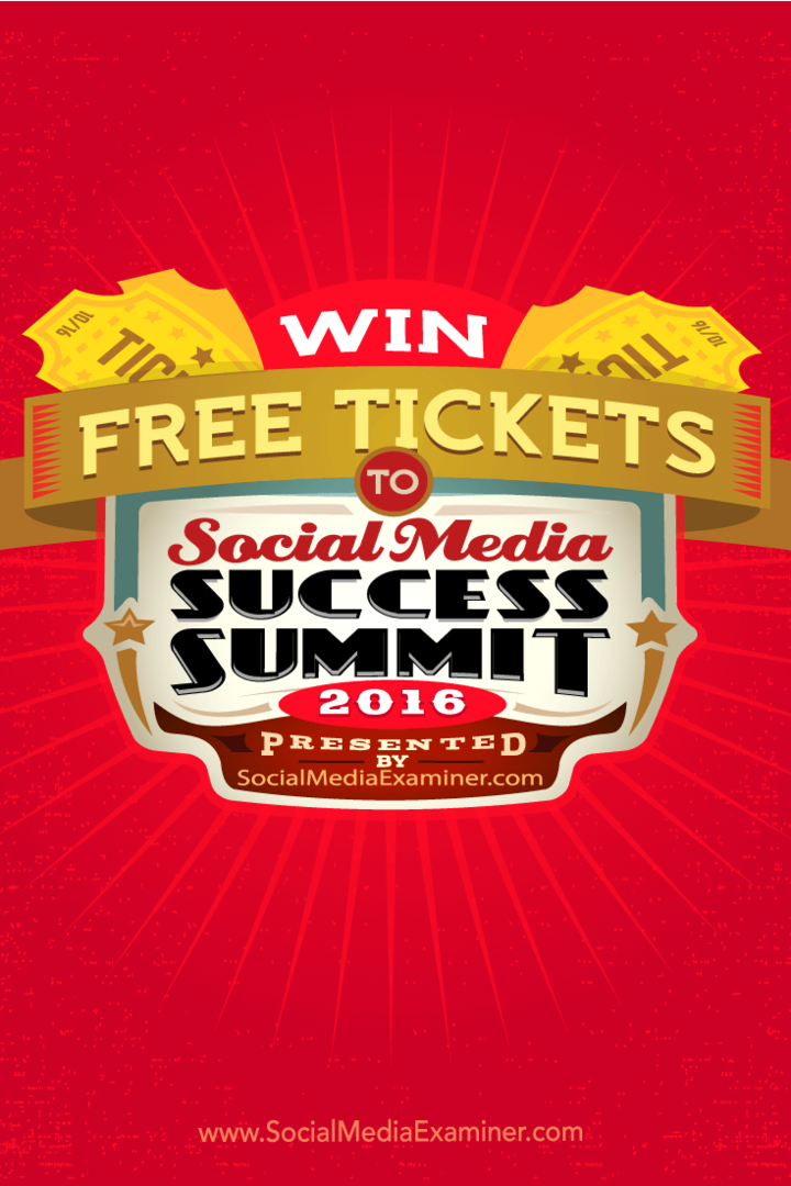 Descubra como ganhar um ingresso grátis para o Social Media Success Summit 2016.