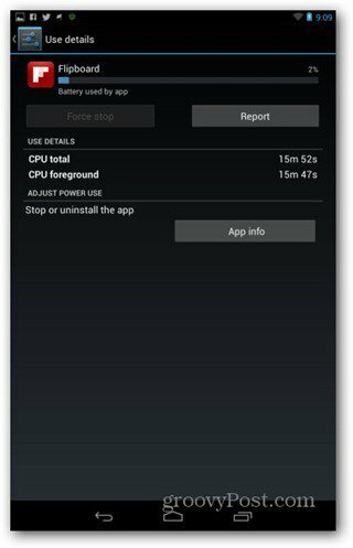 Informações do aplicativo Nexus 7