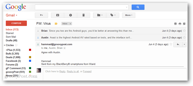 Como ativar a exibição de conversa do tipo Gmail no Thunderbird