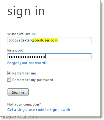 como entrar no email de domínio do Windows Live