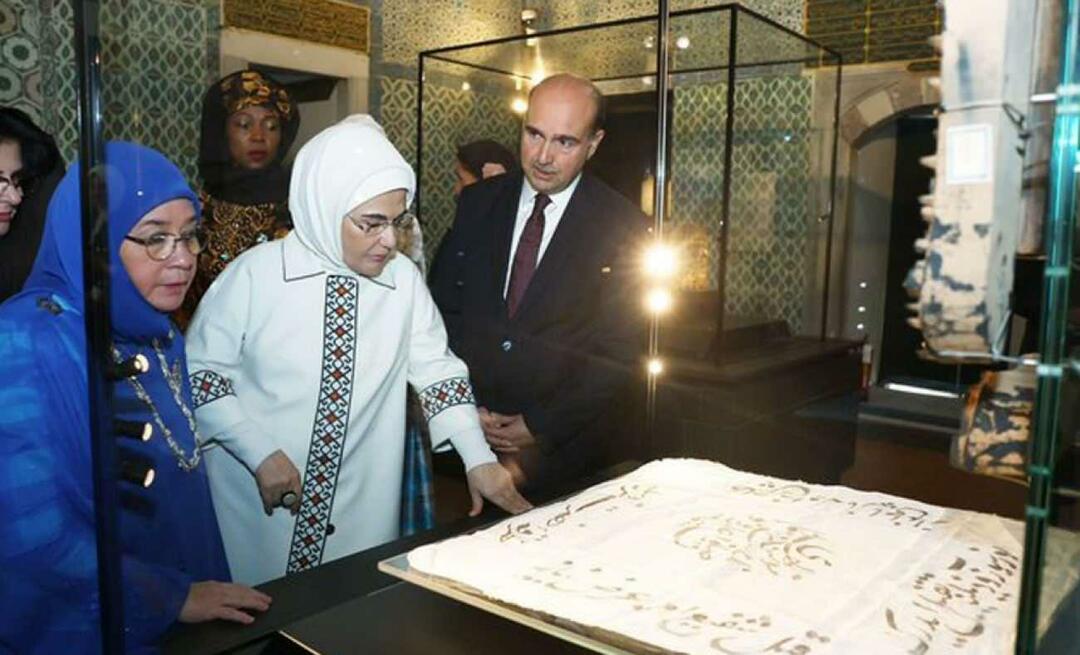 A primeira-dama Erdoğan fez uma visita significativa ao Palácio de Topkapı com as esposas dos chefes de estado