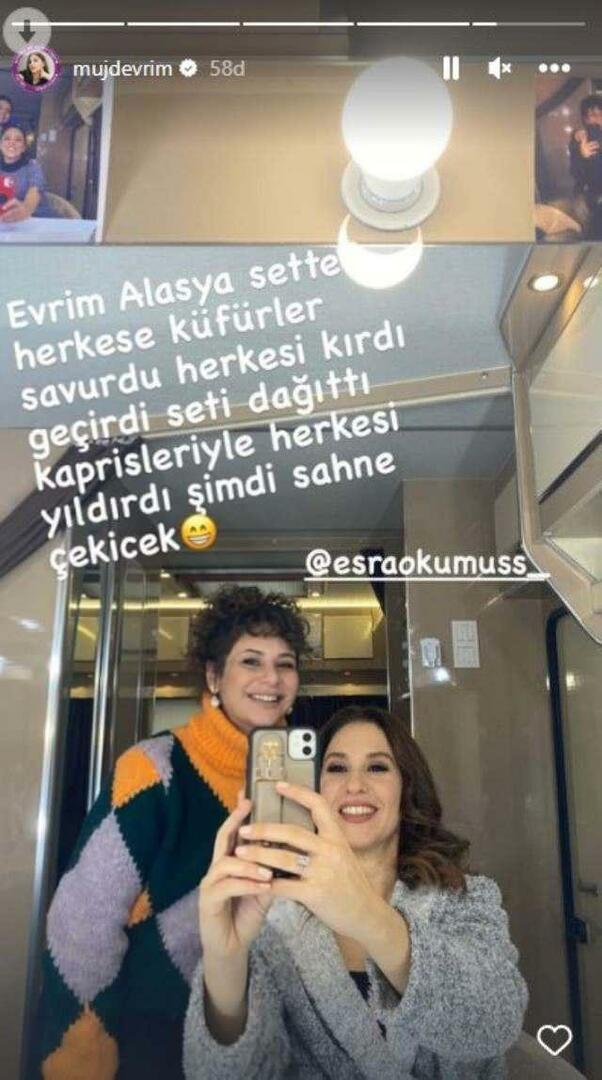 Postagem no Instagram de Evrim Alasya