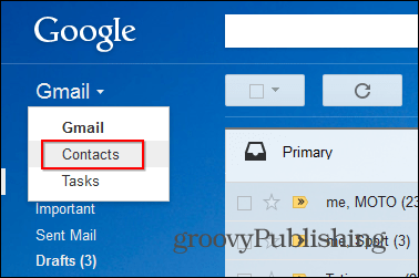 Computador de contatos em estrela do Gmail