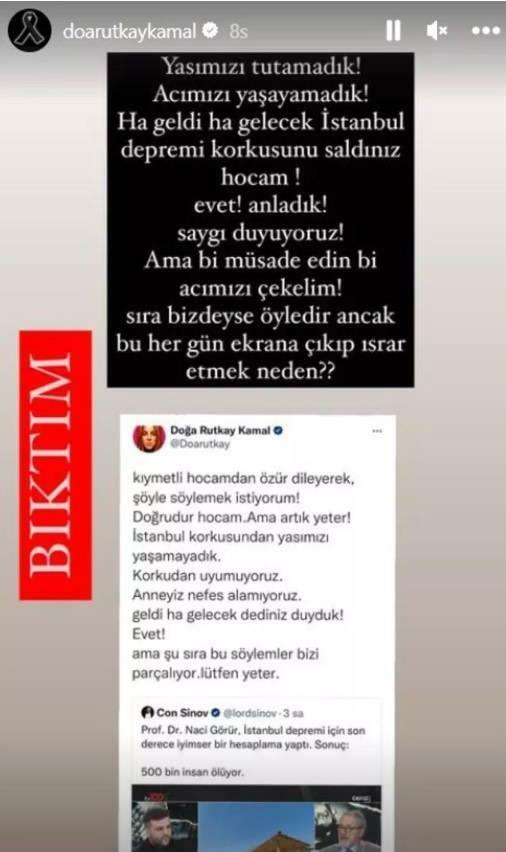 A natureza se rebelou contra as declarações de Rutkay Naci Görür