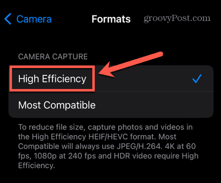 iphone fotos de alta eficiência