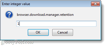 configuração de retenção de download do firefox 4