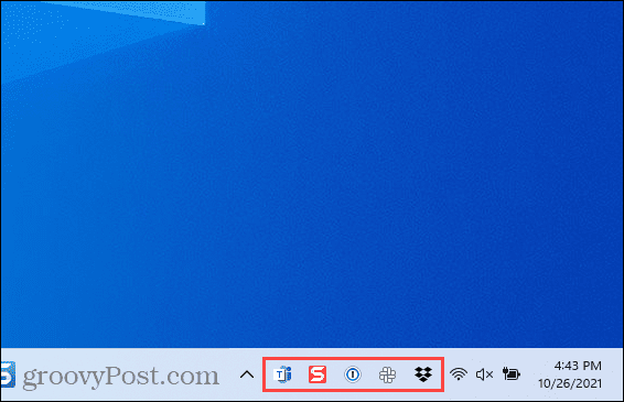 Ícones de estouro de canto da barra de tarefas no Windows 11