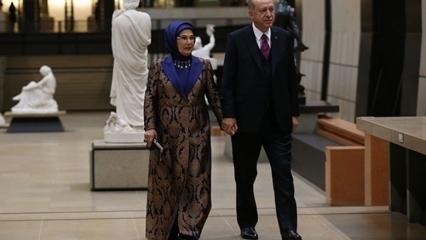 Detalhe otomano no vestido da primeira-dama Erdogan!