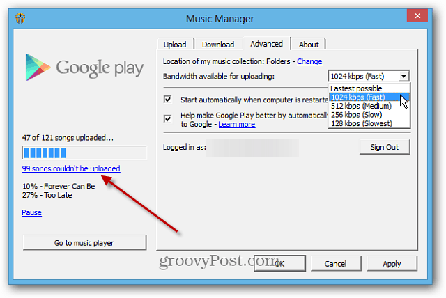 Como usar o serviço de verificação e correspondência do Google Music