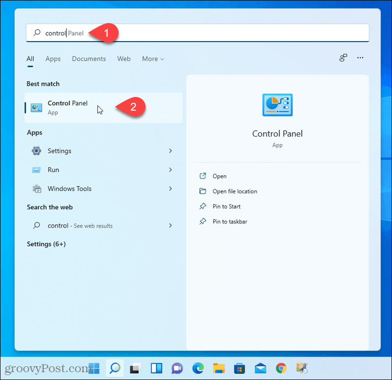 Abra o Painel de Controle no Windows 11