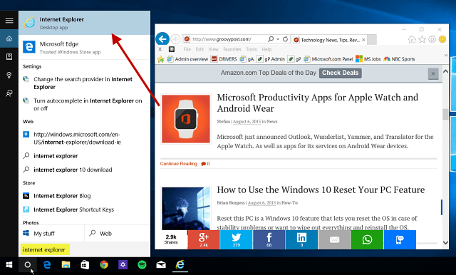 Dica do Windows 10: encontre e use o Internet Explorer quando necessário