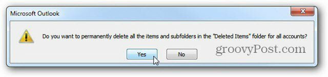 Esvaziar automaticamente itens excluídos no Outlook 2010 na saída