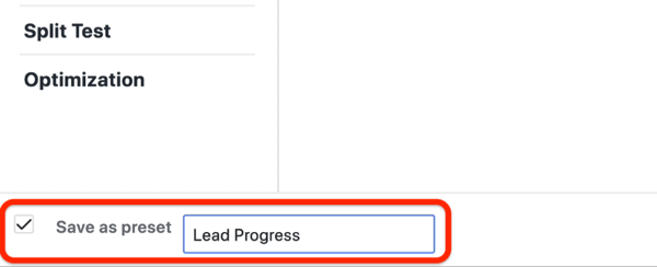 criar relatório personalizado de progresso de lead no Facebook Ads Manager, etapa 4