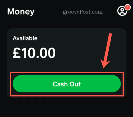 botão de saque do aplicativo de dinheiro