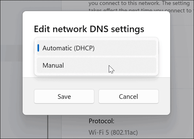 editar configurações de DNS