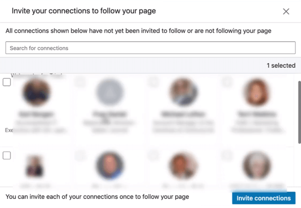 Convide conexões para seguir sua página do LinkedIn, etapa 2.