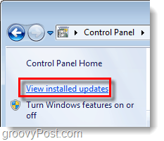 ver atualizações instaladas do windows 7